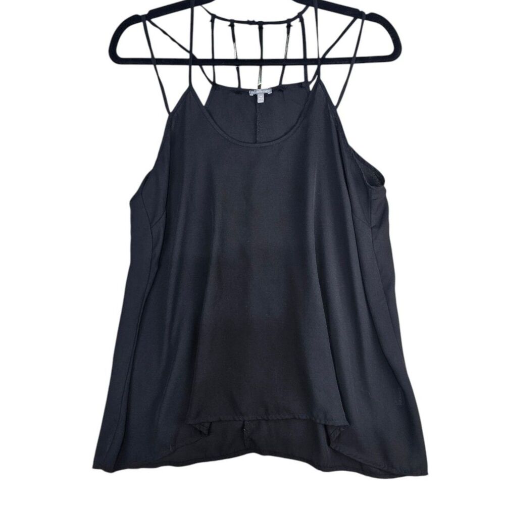 Charlotte Russe Black Halter Tunic Top Women’s Medium Strappy Flowy Boho Layered